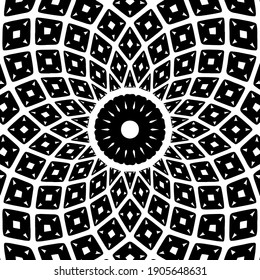  Mandala en blanco y negro. patrón geométrico.