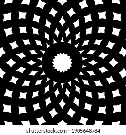  Black and white mandala. geometric pattern.