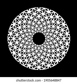  Mandala en blanco y negro. patrón geométrico.