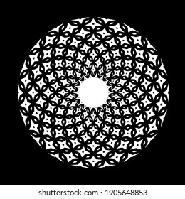  Black and white mandala. geometric pattern.