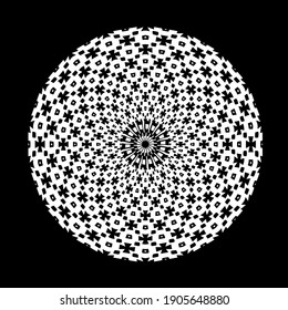  Mandala en blanco y negro. patrón geométrico.
