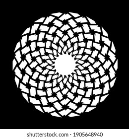  Black and white mandala. geometric pattern.