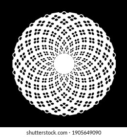  Mandala en blanco y negro. patrón geométrico.