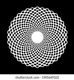  Mandala en blanco y negro. patrón geométrico.