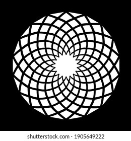  Black and white mandala. geometric pattern.