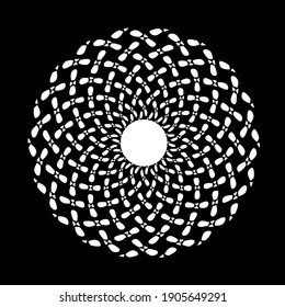  Mandala en blanco y negro. patrón geométrico.