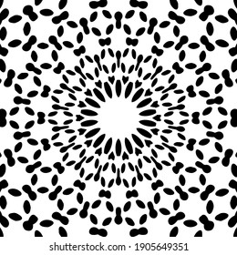  Black and white mandala. geometric pattern.