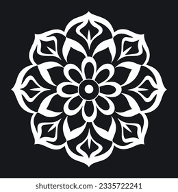 black and white mandala icon