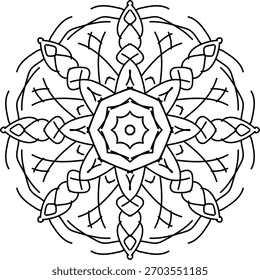 Black and white mandala icon design