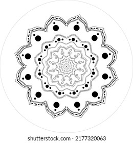black and white mandala illustration
