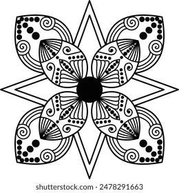 Black and white mandala. Paint art. Mandala art.
Zentangle art , Doodle patterns ,Zen-doodle,
Native American Mandala 