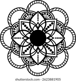 Black and white mandala. Paint art. Mandala art.Zentangle art , Doodle patterns ,Zen-doodle.