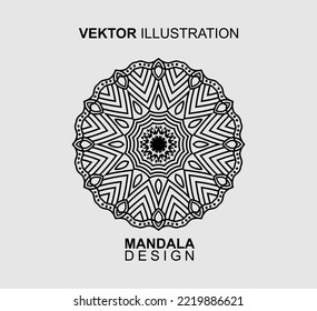 DISEÑO DE PATRONES DE MANDALA BLANCA NEGRA, ADECUADO PARA LIBRO DE COLORES Y DIVERSAS OTRAS NECESIDADES.ILUSTRACIÓN DE VECTOR