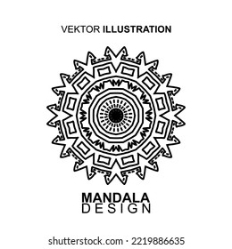 DISEÑO DE PATRONES DE MANDALA BLANCA NEGRA, ADECUADO PARA LIBRO DE COLORES Y DIVERSAS OTRAS NECESIDADES.ILUSTRACIÓN DE VECTOR