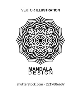 DISEÑO DE PATRONES DE MANDALA BLANCA NEGRA, ADECUADO PARA LIBRO DE COLORES Y DIVERSAS OTRAS NECESIDADES.ILUSTRACIÓN DE VECTOR