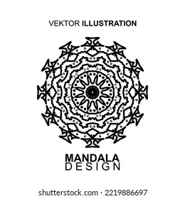 BLACK WHITE MANDALA PATTERN DESIGN, SUITABLE FOR COLORING BOOK AND VARIOUS OTHER NEEDS.VECTOR ILLUSTRATION