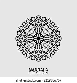 DISEÑO DE PATRONES DE MANDALA BLANCA NEGRA, ADECUADO PARA LIBRO DE COLORES Y DIVERSAS OTRAS NECESIDADES.ILUSTRACIÓN DE VECTOR
