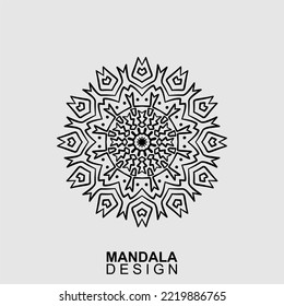 BLACK WHITE MANDALA PATTERN DESIGN, SUITABLE FOR COLORING BOOK AND VARIOUS OTHER NEEDS.VECTOR ILLUSTRATION