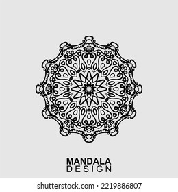 BLACK WHITE MANDALA PATTERN DESIGN, SUITABLE FOR COLORING BOOK AND VARIOUS OTHER NEEDS.VECTOR ILLUSTRATION