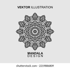 BLACK WHITE MANDALA PATTERN DESIGN, SUITABLE FOR COLORING BOOK AND VARIOUS OTHER NEEDS.VECTOR ILLUSTRATION