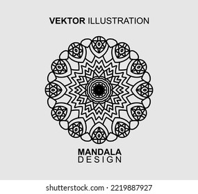 BLACK WHITE MANDALA PATTERN DESIGN, SUITABLE FOR COLORING BOOK AND VARIOUS OTHER NEEDS.
VECTOR ILLUSTRATION