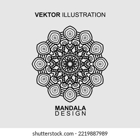 BLACK WHITE MANDALA PATTERN DESIGN, SUITABLE FOR COLORING BOOK AND VARIOUS OTHER NEEDS.
VECTOR ILLUSTRATION