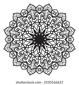 Mandala preto e branco padrões de design de arte.