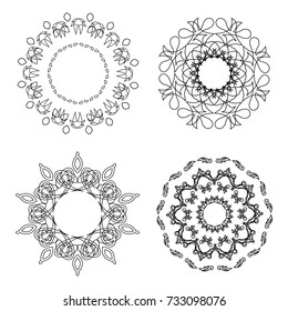 black and white mandala set 2