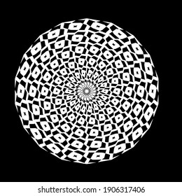 black and white mandala. symmetrical patterns.