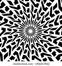 black and white mandala. symmetrical patterns.
