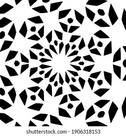 black and white mandala. symmetrical patterns.
