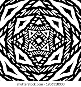 mandala en blanco y negro. patrones simétricos.
