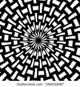 black and white mandala. symmetrical patterns.
