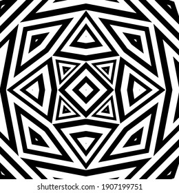 black and white mandala. symmetrical patterns.