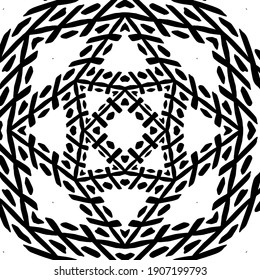 black and white mandala. symmetrical patterns.