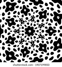 black and white mandala. symmetrical patterns.