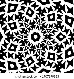 black and white mandala. symmetrical patterns.