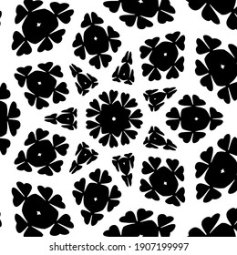 black and white mandala. symmetrical patterns.