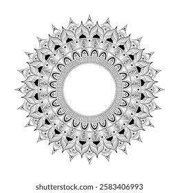 Black and white mandala template background
