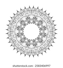 Black and white mandala template background
