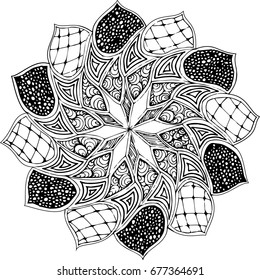 Black and white mandala in vector
