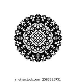 Black and White Mandala Vector art design. Digital Mandala art design.