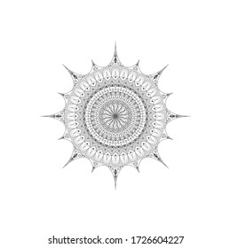 black and white mandala vector design.abstract mandala,coloring book and tattoo art design.