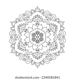 Black White Mandala Vector Element Design