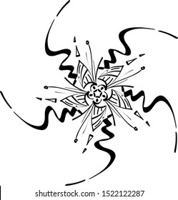 
Black and white mandala vector illustration.