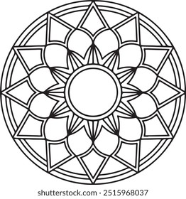 Black white mandala vector illustration isolated on whiten background