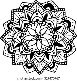 Black and white mandala.
Vector illustration.