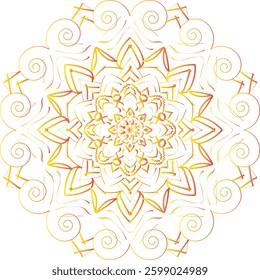 A black and white mandala vector with intricate floral patterns, inspired by Islamic, Arabic, Indian, and Ottoman motifs. Perfect for coloring pages, wallpaper, tiles, greeting cards, stickers, lace, 