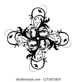 Black and white mandala vector isolated on white. Vector hand drawn circular decorative element Indian Henna tattoo pattern or background 