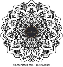 Black and white mandala vector isolated on white. Vector hand drawn circular decorative element.